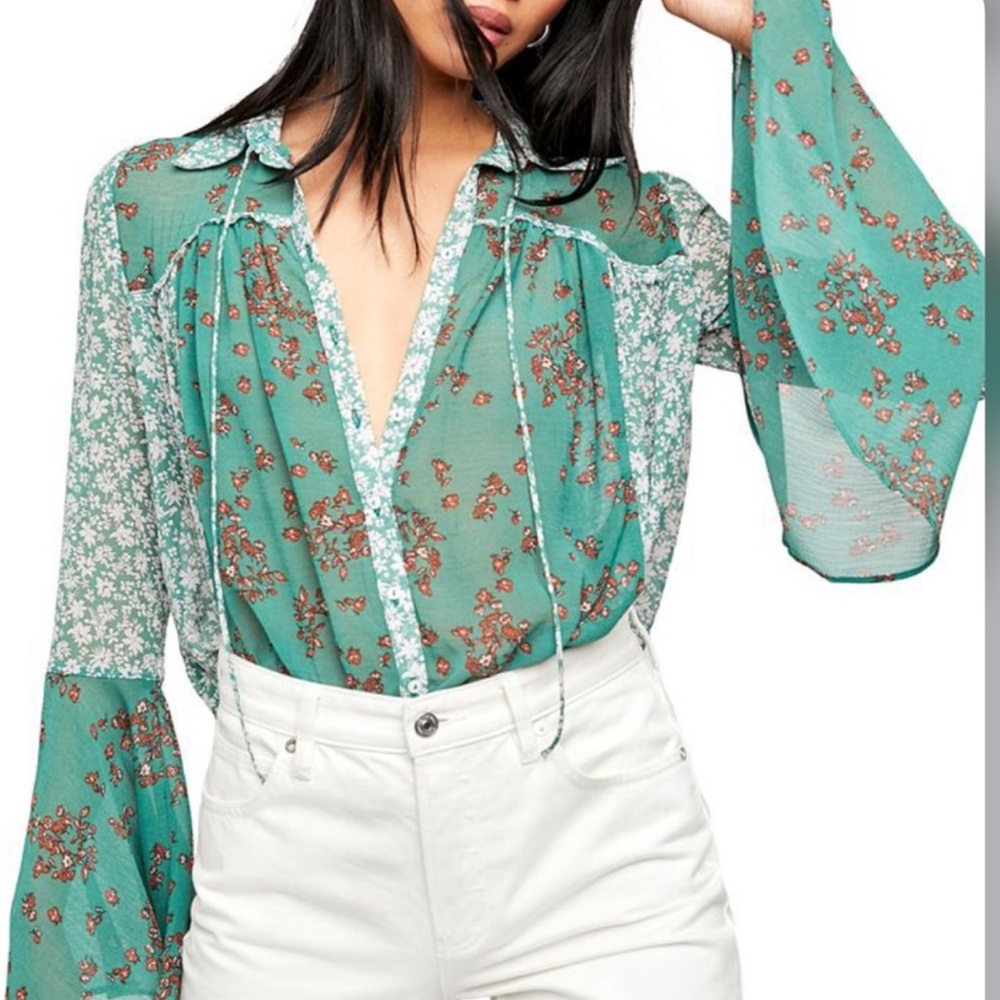 Free People Serena Emerald Top